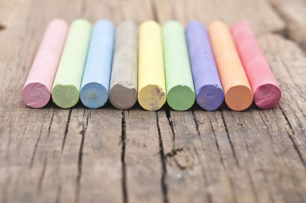 Colorful Chalk Sticks in a Row