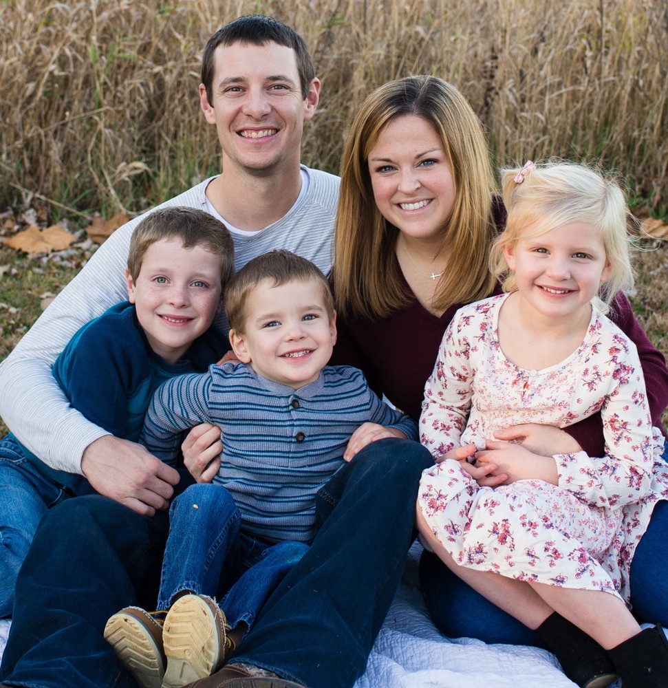 Erin Roush, her husband, Travis and their children