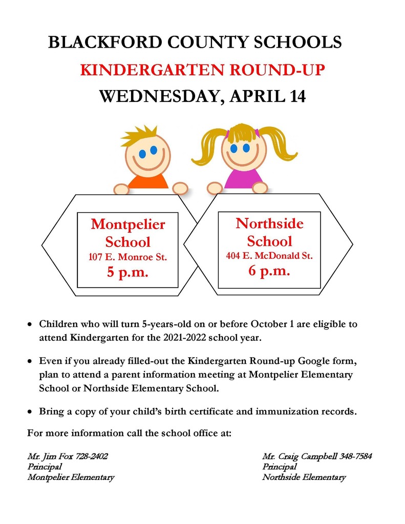 Kindergarten Roundup flyer