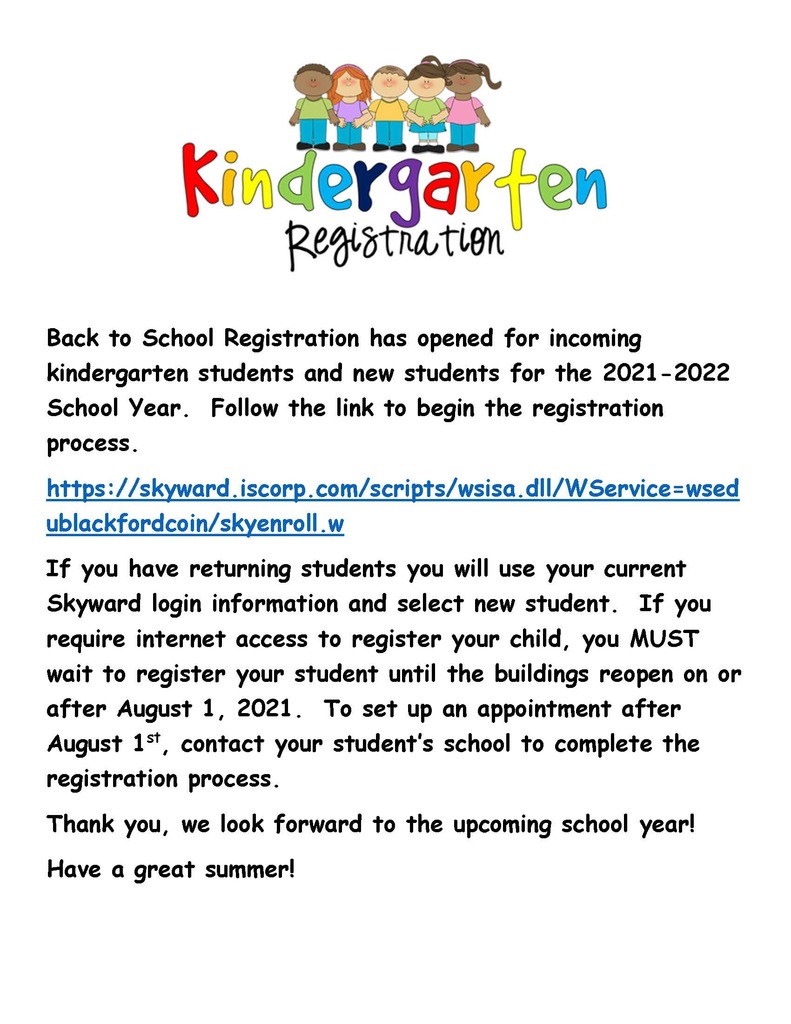 Kindergarten Back to School Registration