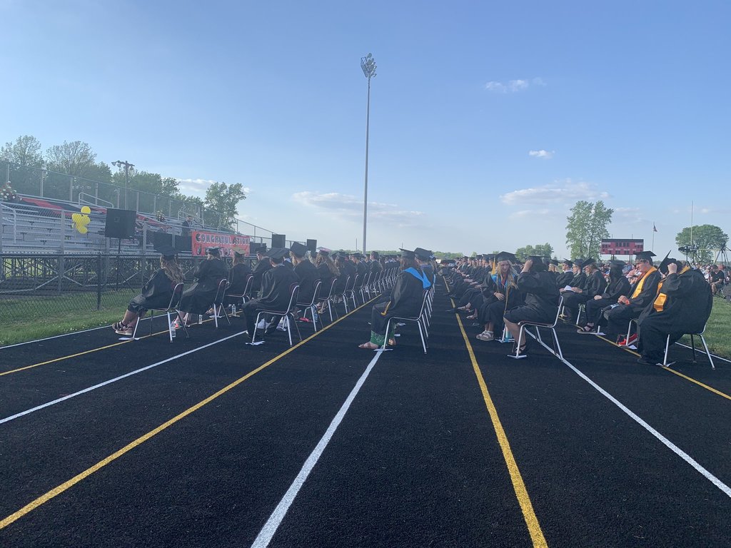 Students sit for graduation