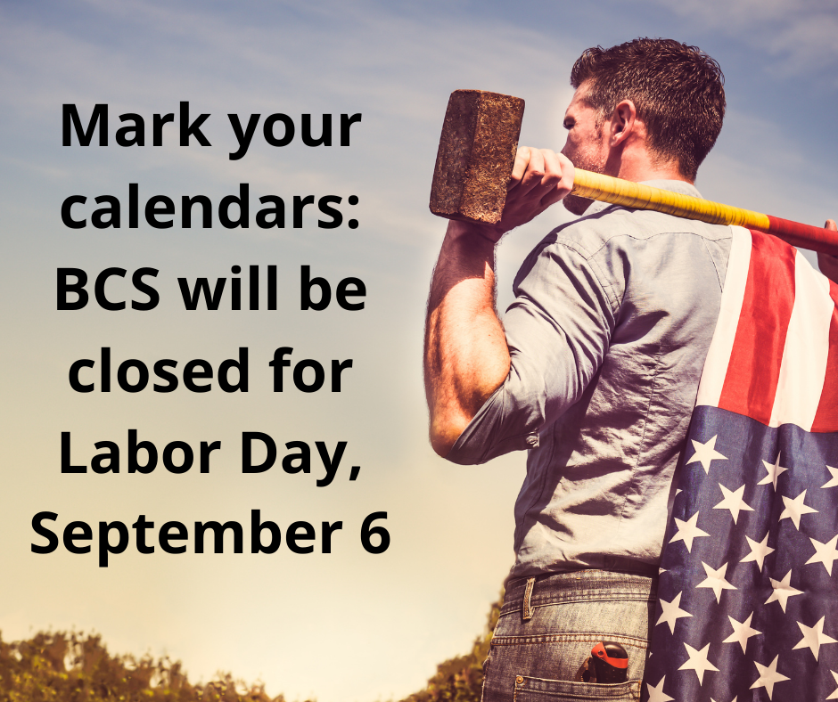 Closed for Labor Day