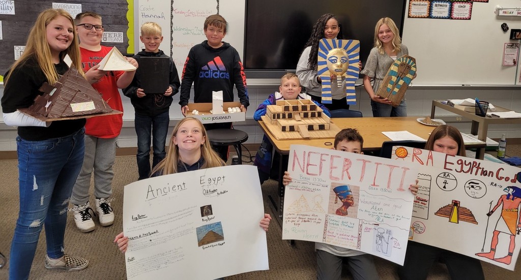 6th grade students at BIS display their ancient Egypt projects