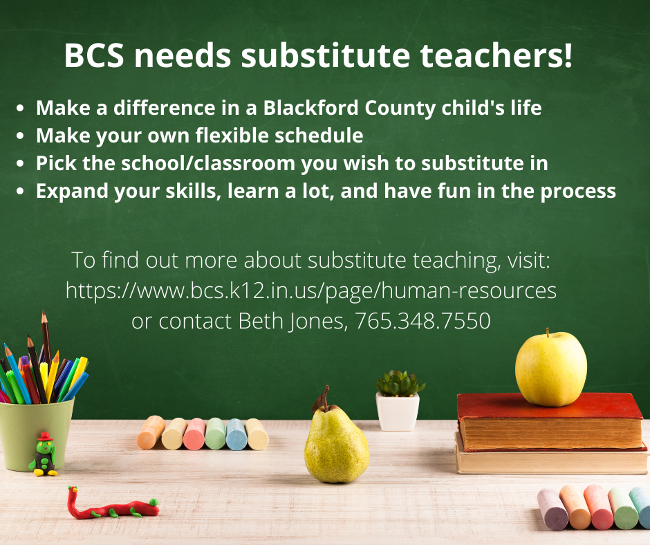 Substitute teachers needed