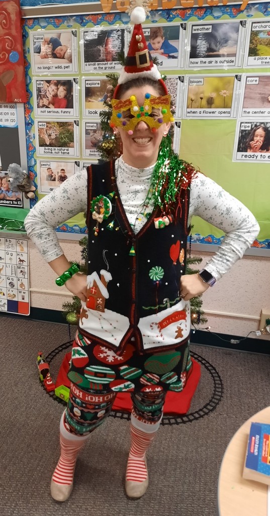 Teacher decked out for Best Dressed