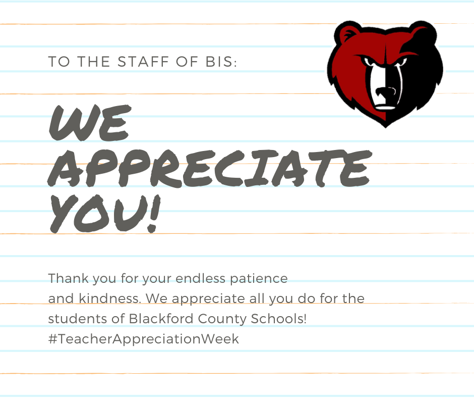 Teacher Appreciation - BIS
