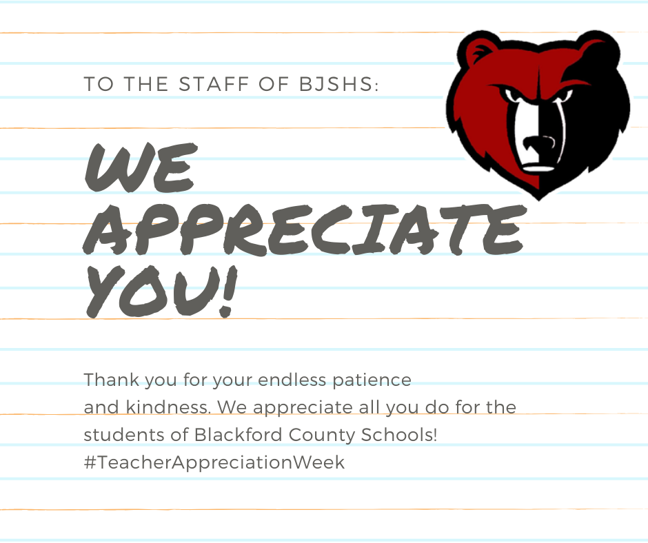Teacher Appreciation - BJSHS