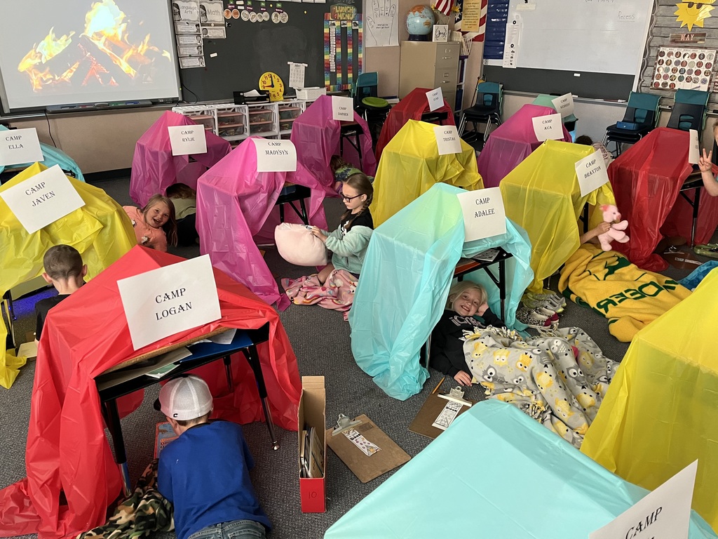 Colorful tents in a first grade classroom