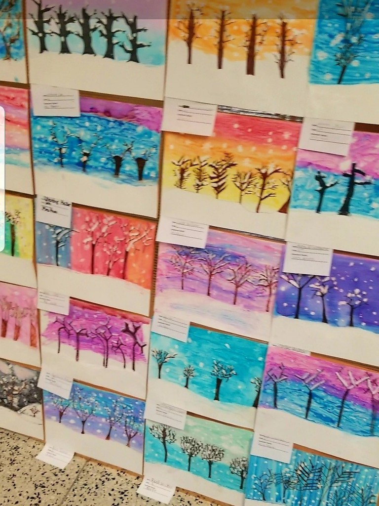 student artwork trees