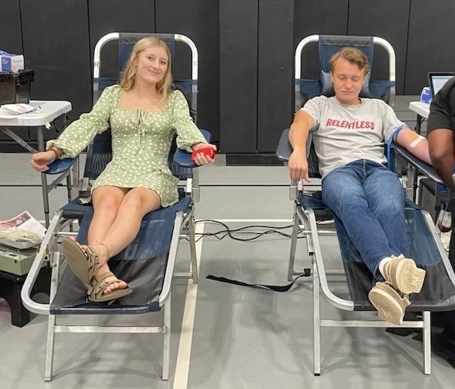 Two BJSHS students donating blood