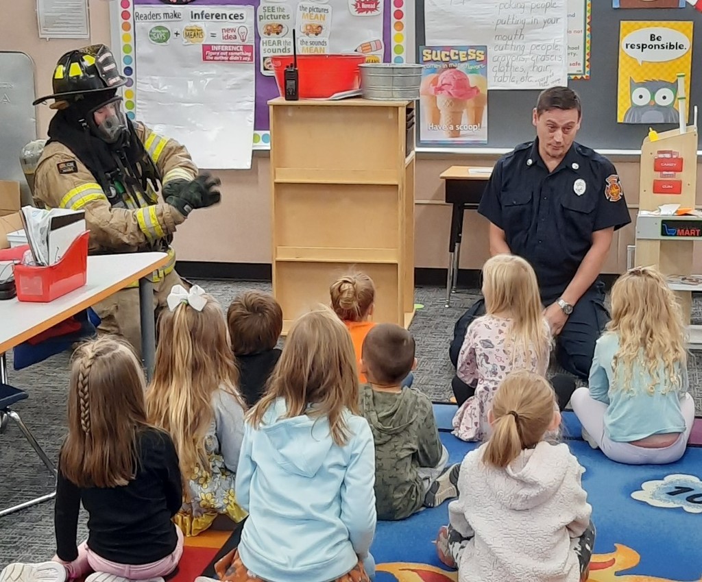 Students learn more about fire safety in the classroom