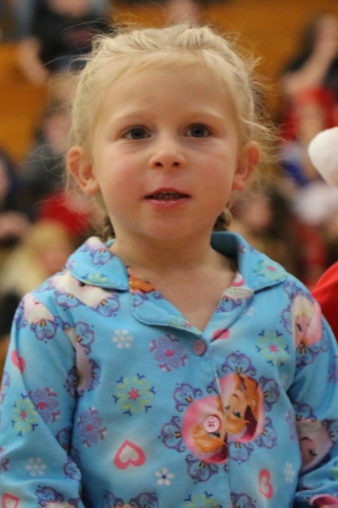 Preschool student at the BIS Christmas program
