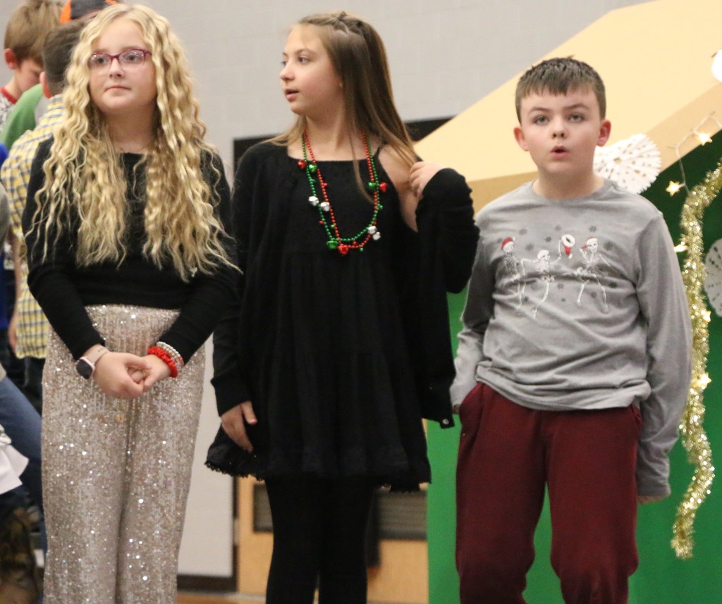 Students prepare to perform during BIS Christmas show