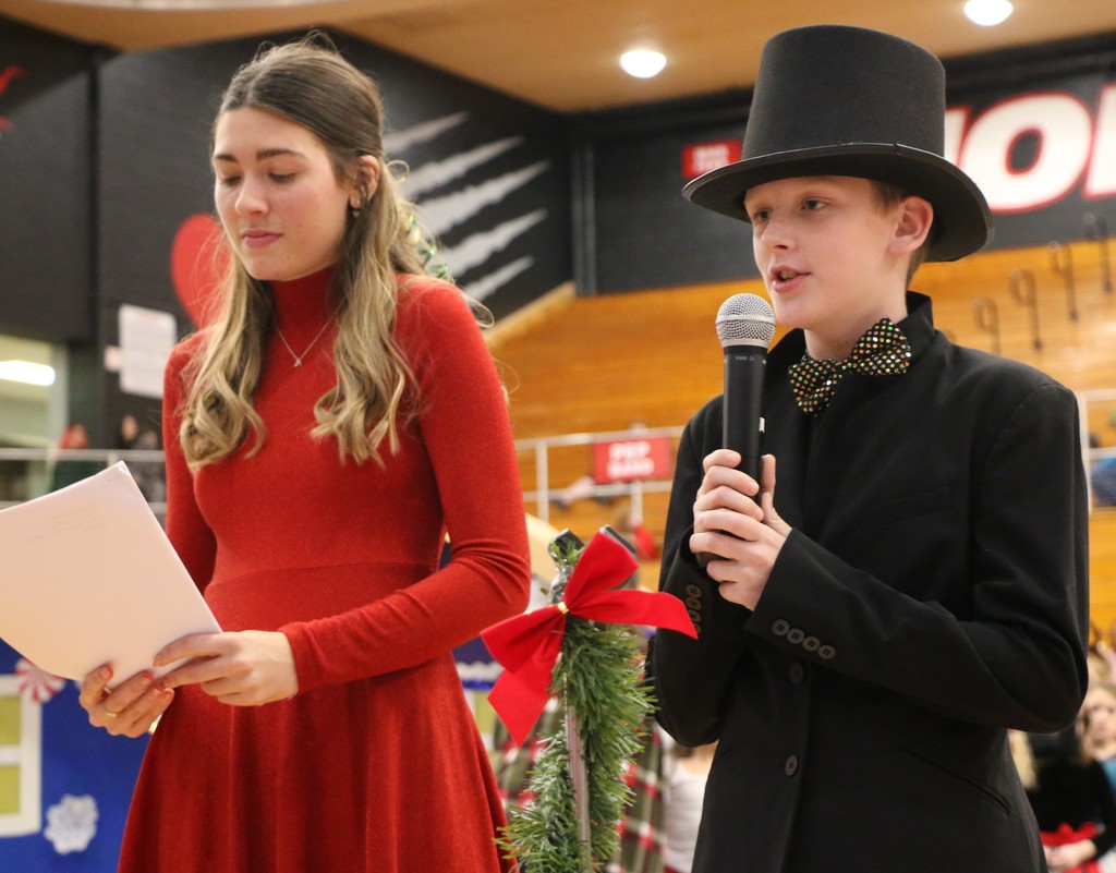 Students perform a play during the BIS Christmas program