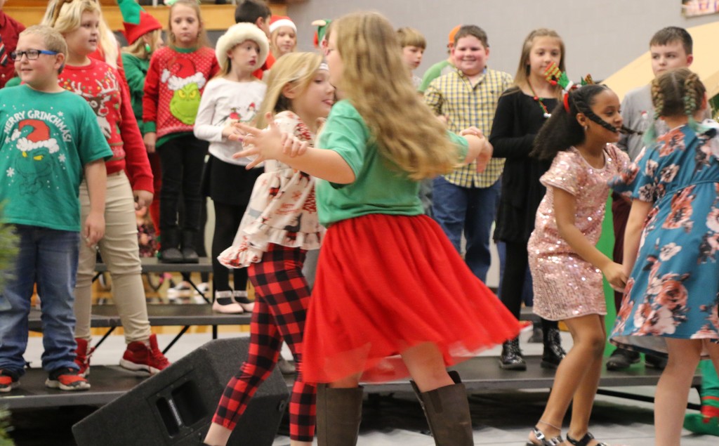 Students dance during BIS Christmas program