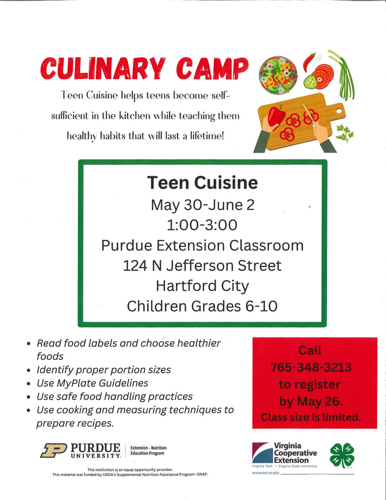 Culinary Camp for Students 6-10
