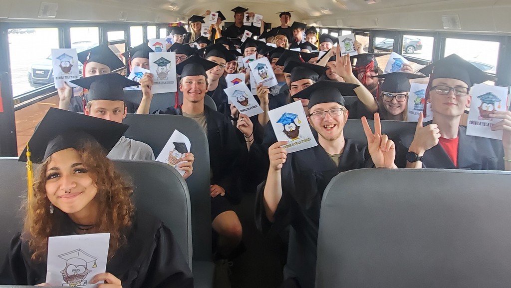 Seniors display their cards from the BPS Kindness Club