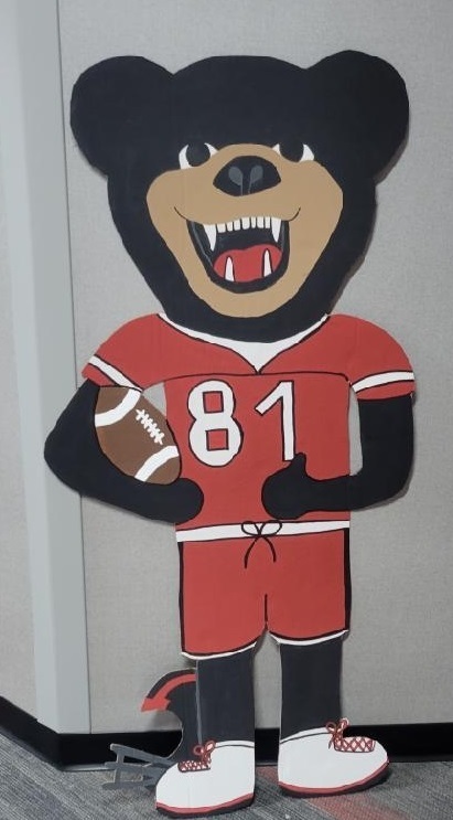 Blackford Bruin on the wall at BPS